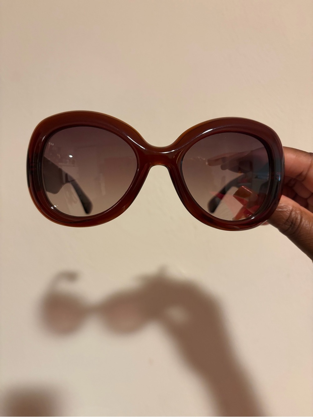 Moschino Brown Oversized Round Women's Sunglasses - Picture 4 of 6